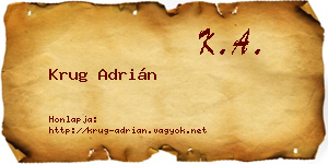 Krug Adrián névjegykártya